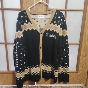 Guinness Black And Tan Cardigan Sweater Unisex 2xl